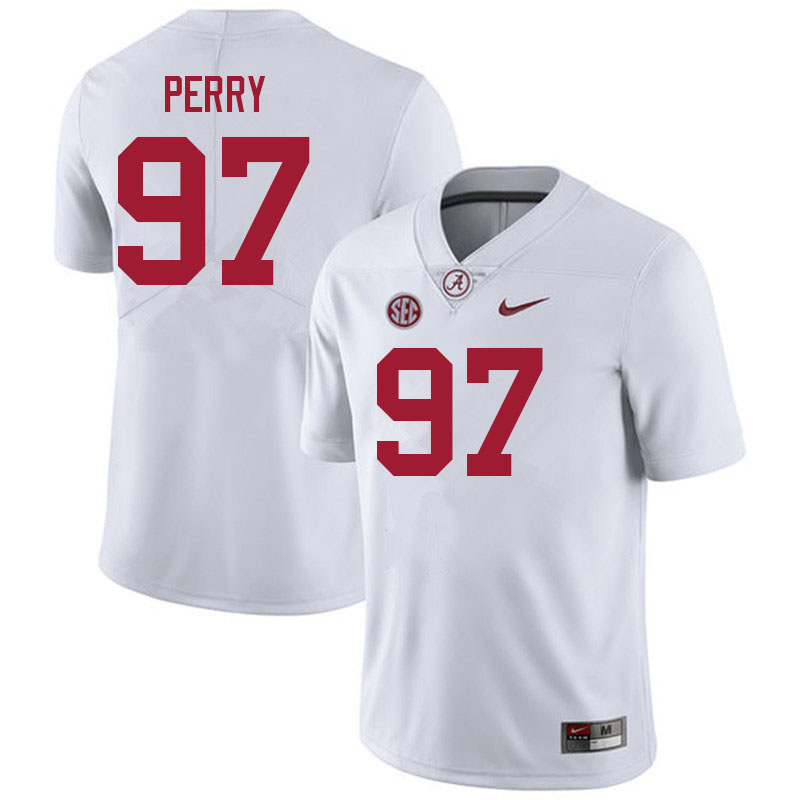 Men #97 Khurtiss Perry Alabama White Tide College Football Jerseys Sale-White